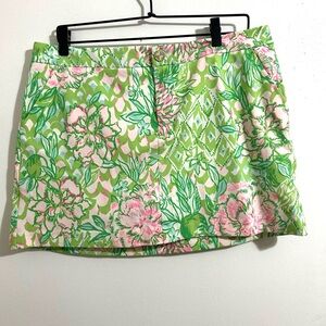 Lilly‎ Pulitzer Floral Green and Pink Skort